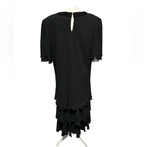 Cattiva New York for Saks Fifth Avenue Black beaded formal dress. Size 18  EUC